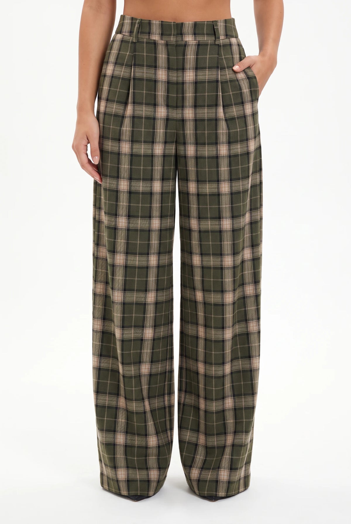 Bergamo Plaid Trousers - detalle frontal