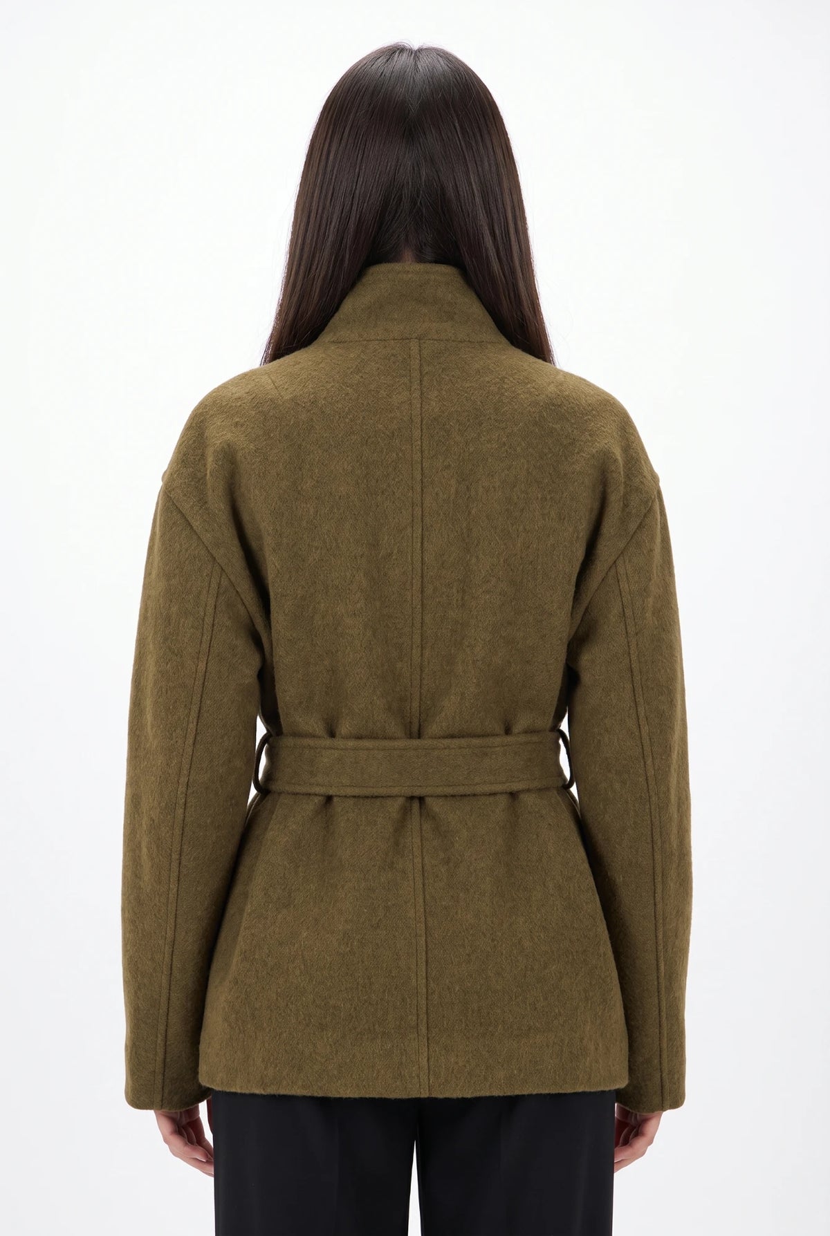 Cortina Belted Jacket verde - espalda