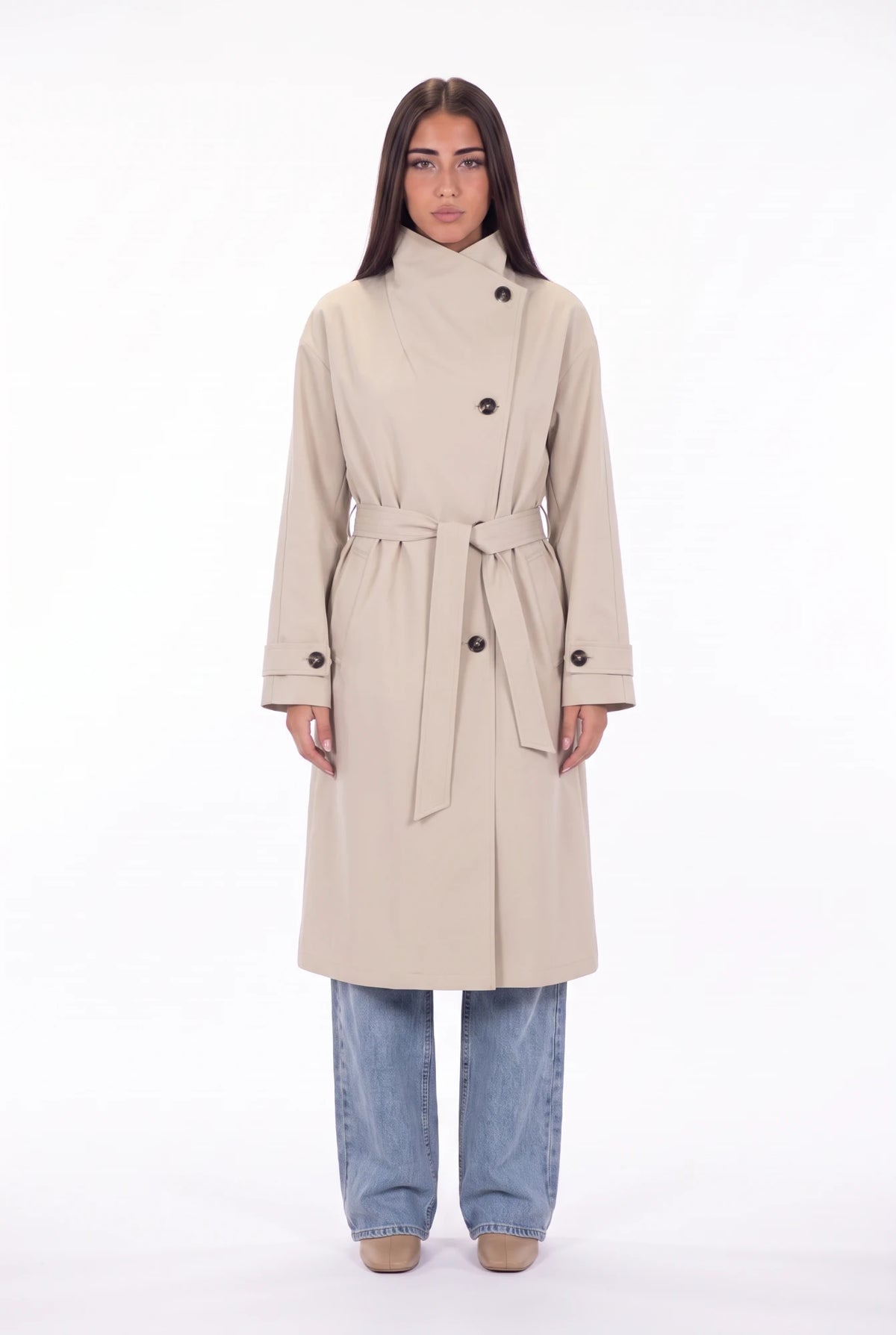 Lucca Trench Coat beige - frontal