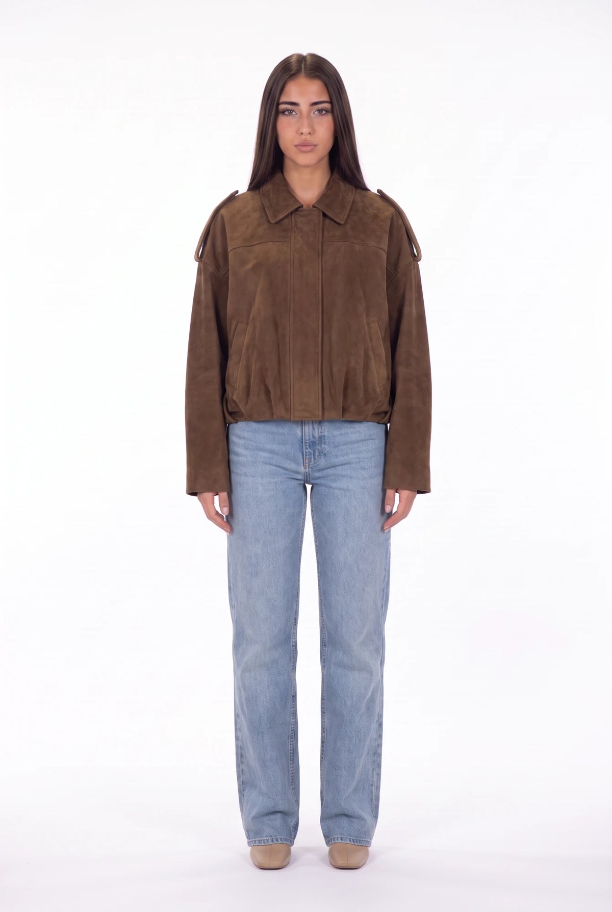 Osaka Suede Bomber marrón - frontal