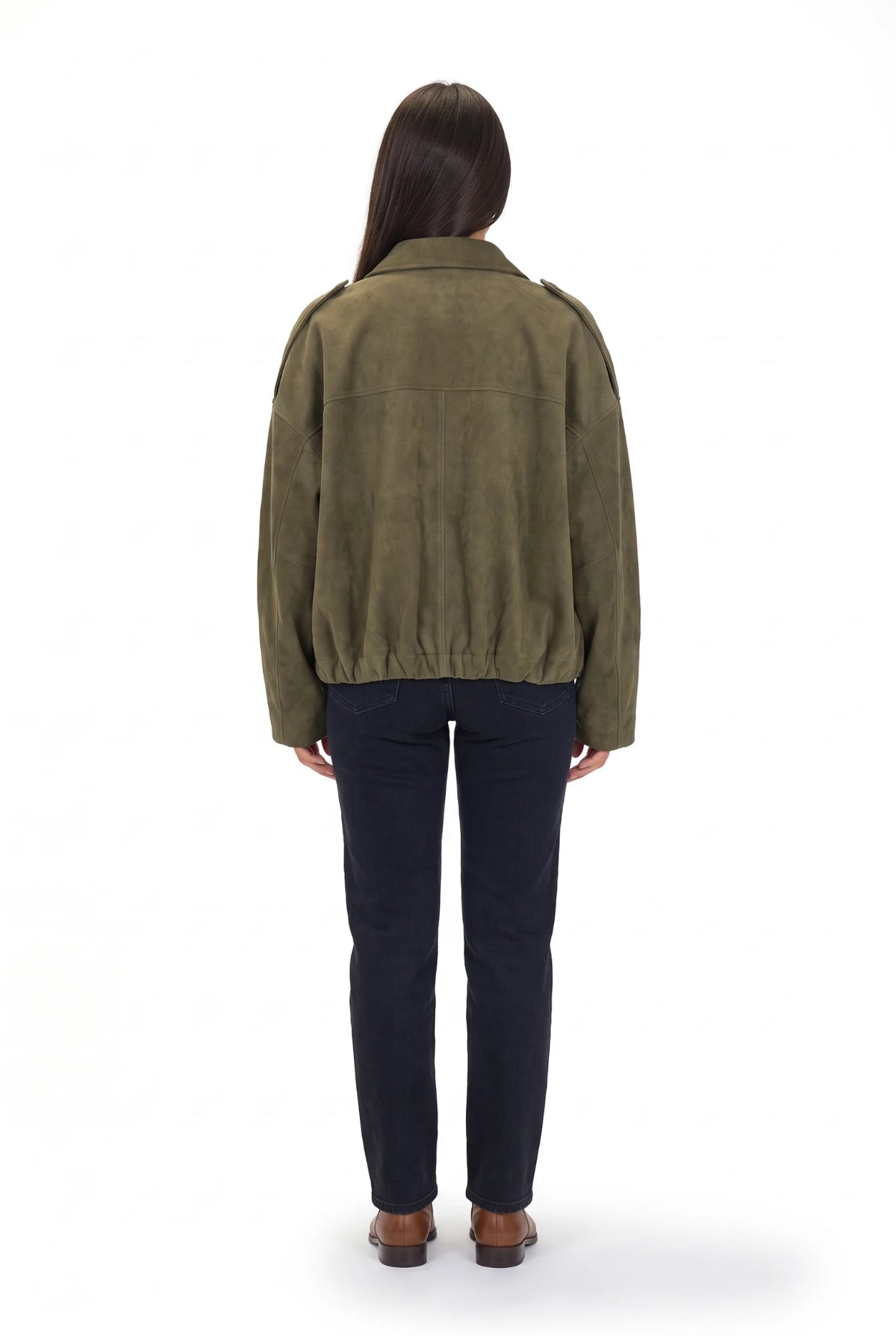 Osaka Suede Bomber verde - espalda