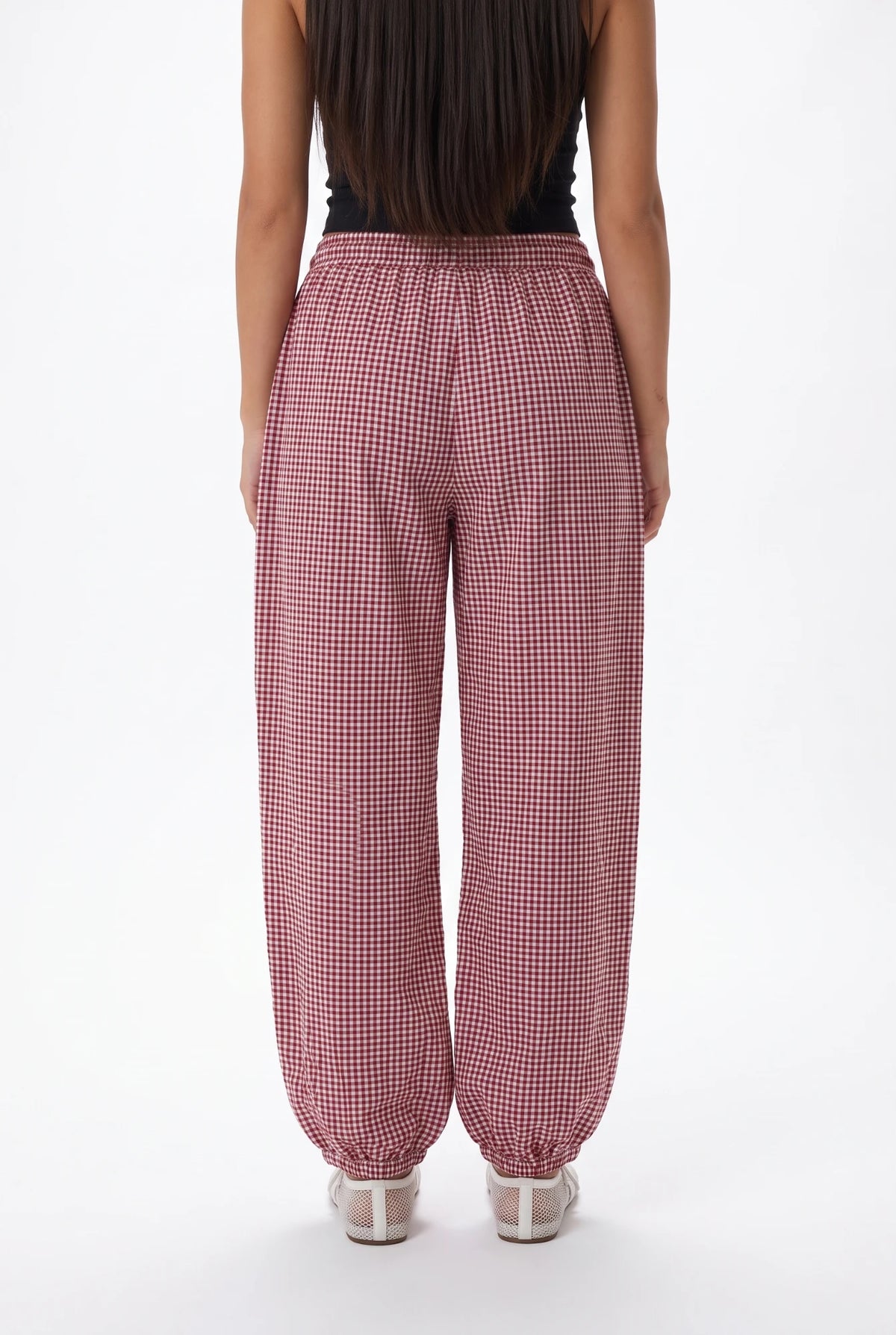 Positano Gingham Trousers - detalle espalda